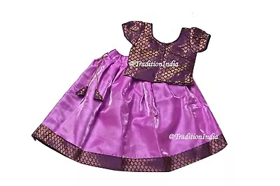 Indian Purple Pavadai Set Kids Lehenga Indian Kid Lehenga Ethnic Kids Wear • $31.68