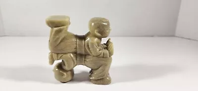 Vintage Unique Asian Soapstone Carving Stacked Boys Paperweight Statue • $45