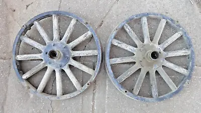 1919 1927 Model T Ford 21  FRONT WOOD SPOKE WHEELS / HUBS Original Pair • $625