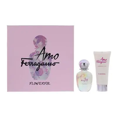 Salvatore Ferragamo Amo Flowerful Eau De Toilette 50ml + Body Lotion Gift Set • £35.95