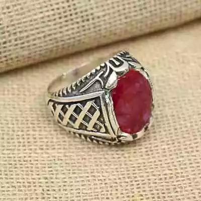 925 Sterling Silver Ruby Gemstone Handmade Beautiful Men's Jewelry All Size R455 • $18.27