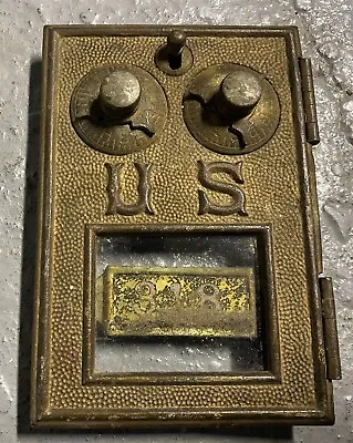 1885 Cast Brass USPS P.O Box Door Triple Point Dial Indicator 2 Combinations  • $74.99