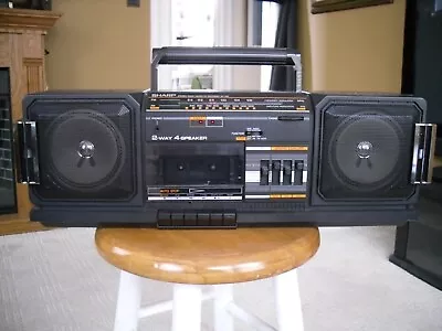 Vintage Sharp GF-330 Boombox Stereo Radio 2-Way 4 Speaker Cassette Recorder • $75