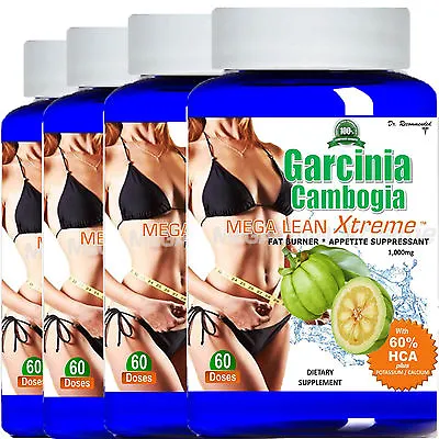 $12.95 • Buy 4 Garcinia Cambogia Extract 1000mg Pure 100% HCA Weight Loss Potassium Calcium 