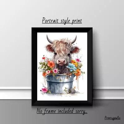 Highland Cow A4 Print Picture Poster Wall Art Home Decor Unframed Gift New  • £3.99