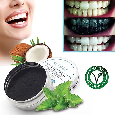 Glamza Activated Charcoal Teeth Tooth Whitening Powder Coconut Natural Organic • £4.15