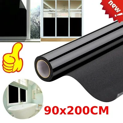 £16.99 • Buy Total Blackout Privacy Glass Window Film Block Out 100% Light Black Tint 90x200
