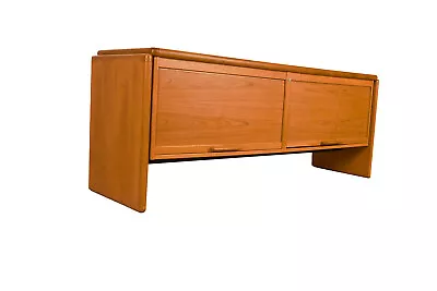 Mid-Century Teak File Cabinet Credenza Tambour Doors • $2495