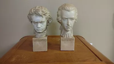 Vintage Beethoven Mozart Bust 11  Statue Alexander Backer ABCO  Made In USA • $40