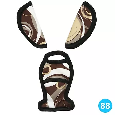 BELTS PADS SHOULDER STRAP CROTCH COVER Fit MAXI COSI Seat  Brown • £4.85
