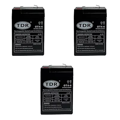 3x TDRMOTO 6V 4h SLA Battery To Suit Rechargeable Fans & Power Packs • $67.95