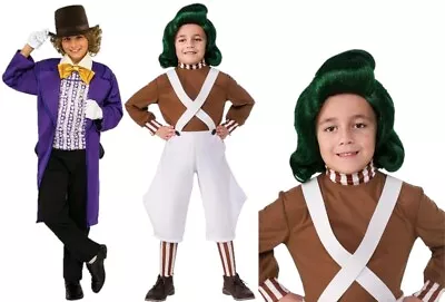 Willy Wonka Oompa Loompa Chocolate Factory Boys Costume And Wig • $69.99