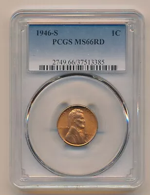 1946-s 1c Lincoln Wheat Penny Pcgs Ms66rd • $9.99