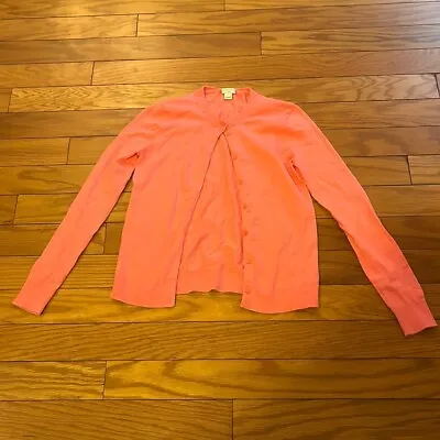 J. Crew Sweater Womens Extra Small Pink Long Sleeve Cardigan Caryn Crew Neck • $7.99
