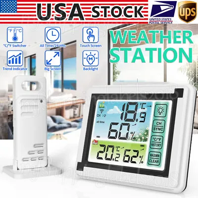 Digital LCD Indoor & Outdoor Weather Station Clock Calendar Thermometer Humidity • $9.99
