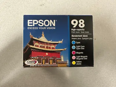 EPSON 98 High Capacity BULK 3 Tri Color & 2 Black Ink Cartridges 02/2018 • $45