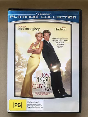 How To Lose A Guy In 10 Days (DVD 2003) Region 4 ComedyRomance Kate Hudson Ma • $3.99