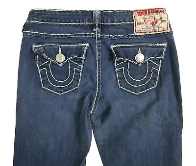 True Religion Womens Size 28 Becky Super T Jeans Blue Denim Made USA Stretch • $35