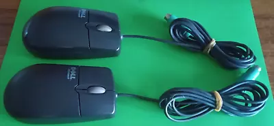 2 X Vintage Microsoft IntelliMouse PS/2 Wired Scroll Trackball Computer Mice • £14.99