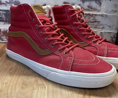 Vans Sk8-Hi Slim Skate Mens 13 Red Brown  Athletic Canvas Casual Shoes Sneakers • $29.99