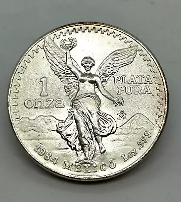 1984 Mexico Libertad Plata Pura 1 Oz Silver Coin • $44