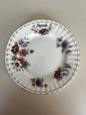 $5.99 • Buy Royal Albert Flower Of The Month Anemones March 8” Plate Made In England
