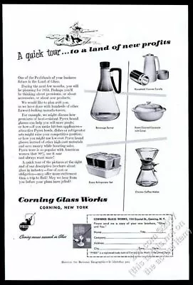 1953 Chemex Coffee Pot Pyrex Server Photo Corning Glass Works Vintage Print Ad • $29.97