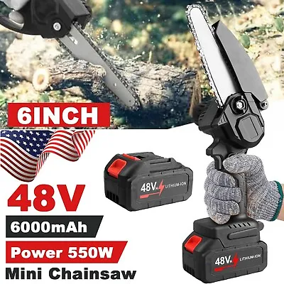 6'' Mini Handheld Electric Chainsaw Cordless Chain Saw Wood Cutter Battery Power • $41.99