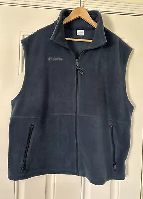 Columbia Fleece Vest Men Sz XXL Blue Full Zip • $14.99