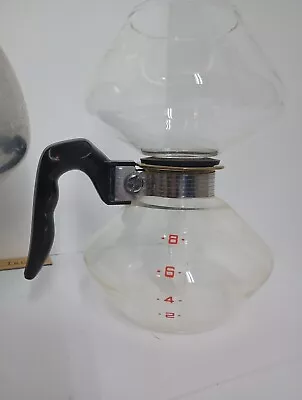 Vtg Cory Vacuum Siphon Coffee Pot Maker Glass 2-8  RED Cup Metal Crystal Top Pot • $333.33