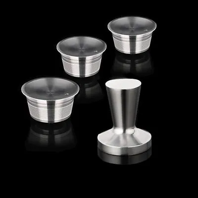 Coffee Metal Filter Caps 3 Pods 1 Tamper Reusable Capsule Accessories  • $92.20