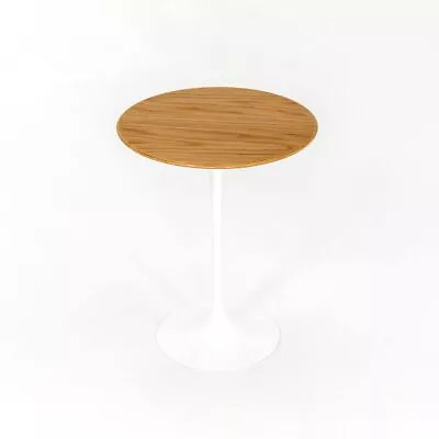 2022 Eero Saarinen For Knoll Tulip Pedestal Round Side Table W/ 16 Inch Oak Top • £1125.99