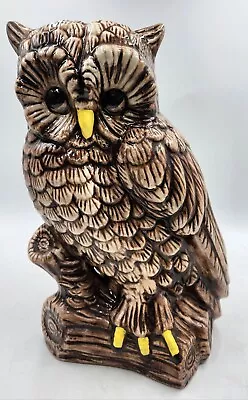 Large Vintage MCM Ceramic Owl 13” Hand Painted Bird Of Prey Hoot Owl  • $59.99