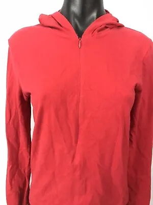 J Crew Womens Size S RED Lightweight Pullover Hoodie Sweatshirt Top Soft Casual • $12.73