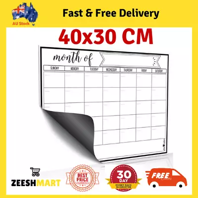 White Board Calendar For Wall Fridge Magnetic Whiteboard Monthly Planner • $18.23