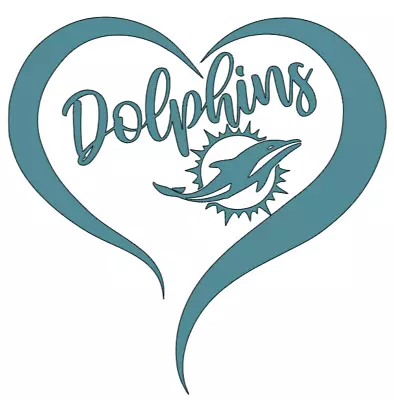 Miami Dolphins  Heart  NFL Football Car Laptop Cup Sticker Decal • $8