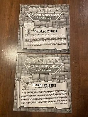 MOTUC Masters Of The Universe Classics Maps Horde Empire And  Castle Grayskull • $23