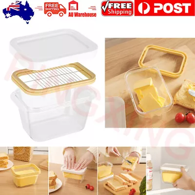 Plastic Butter Dish Keeper With Cutter Easy Cutting And Storage Container Bowl • $17.96