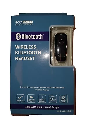 Wireless Bluetooth Eco Sound ECO-V268 Black Headsets • $25.95