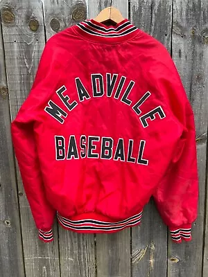 Vintage 80s/90s Red High School Bomber Baseball Jacket M • $25