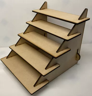 £15.99 • Buy 5 Tier Display Stand. 30cm Laser Cut Craft Shelving. Painting, Counter. POS