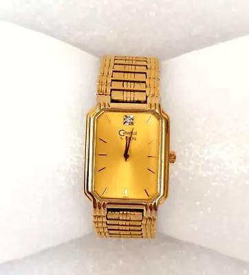 Vtg Bulova Caravelle Mens Gold Tone Quartz T5 Wrist Watch 42m27 Hong Kong Band • $39