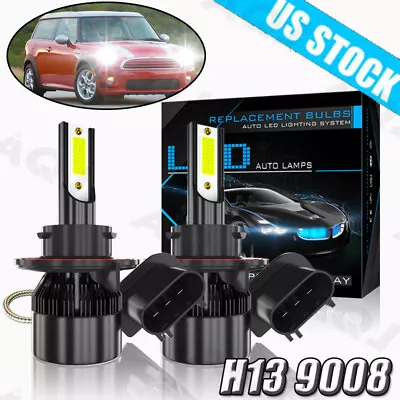 FOR Mini Cooper R56 Clubman R55 6000K H13 9008 LED Headlight High&Low Beam Bulbs • $17.54