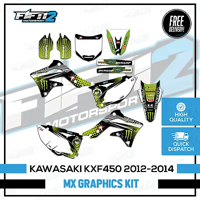 Mid Range Kawasaki KXF450 2013 - 2014 Motocross Graphics Kit Decals MX • £62.99