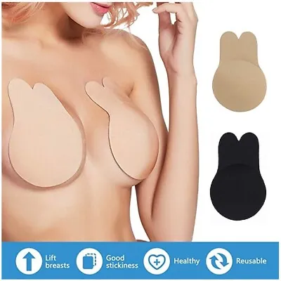 £4.99 • Buy Invisible Breast Lift Silicone Nipple Cover Push Up Bra Tape Sticker Rabbit Pad
