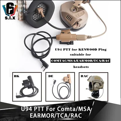 WADSN Tactical U94 TCA PTT For COMTAC/MSA/EARMOR/TRI Headset Push To Talk 7 Plug • $19.99