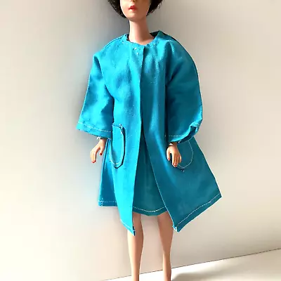 Vintage Barbie Clone Blue Dress And Matching Coat Sew Free Fashion • $16.99