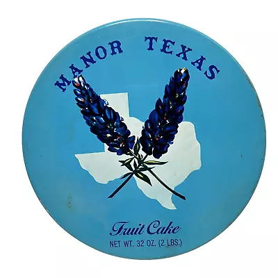 Vintage History Of Texas Blue Bonnet Collectible Fruit Cake Tin Empty 7  Round • $10.18