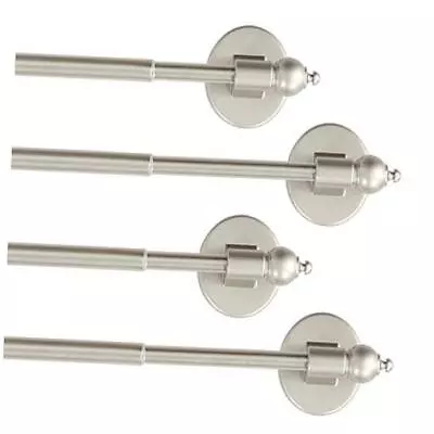  4 Pack Magnetic Curtain Rods Multi-Use Adjustable Petite 9 -16  4 Pack Nickel • $38.82