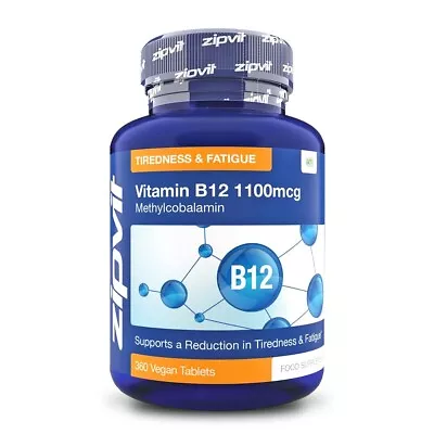 Vitamin B12 Tablets High Strength 1100mcg Methylcobalamin 360 Vitamin B12 Vegan • £9.18